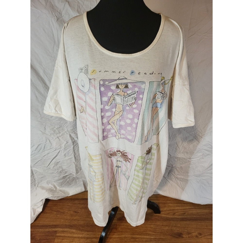 Vtge Relevant Y2K 2003 Summer Reading OSFA Oversized Shirt‎